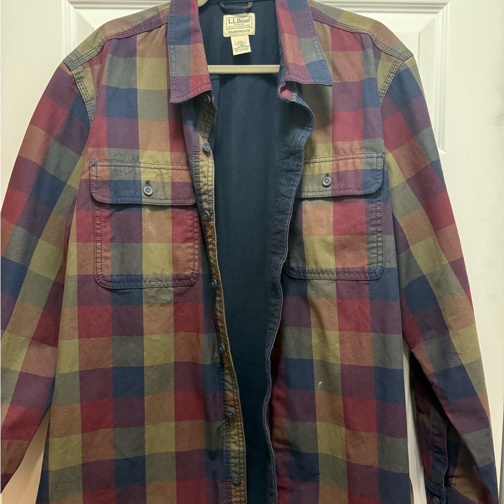 L.L. Bean Men's Multicolor Plaid Shirt Jacket